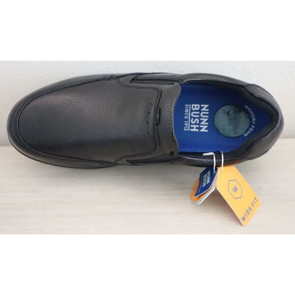 Nunn Bush 84696 Men Sz 12W Black Tumble Leather Heritage Cam Slip-On Shoes - Picture 8 of 10